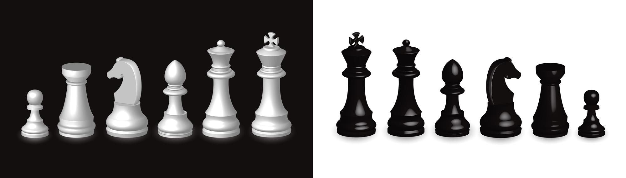 White chess piece horse 3d on background Vector Image