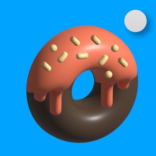 3d chocolate donut