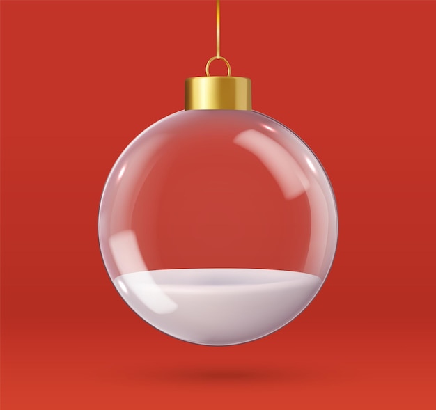 Vector 3d christmas decorations glass baubles