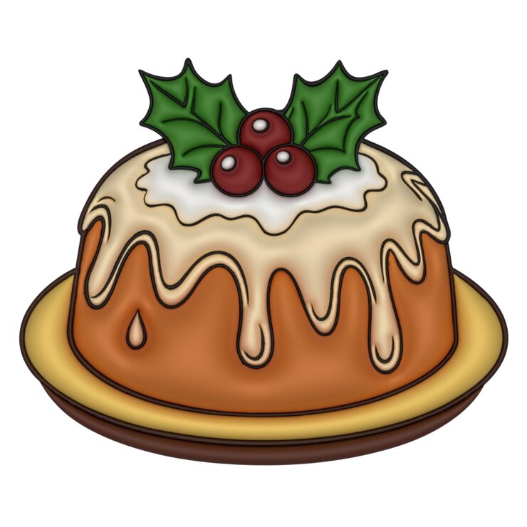 Vector a 3d christmas pudding vector