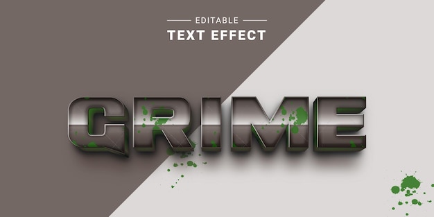 Vector 3d chrome metallic text effect