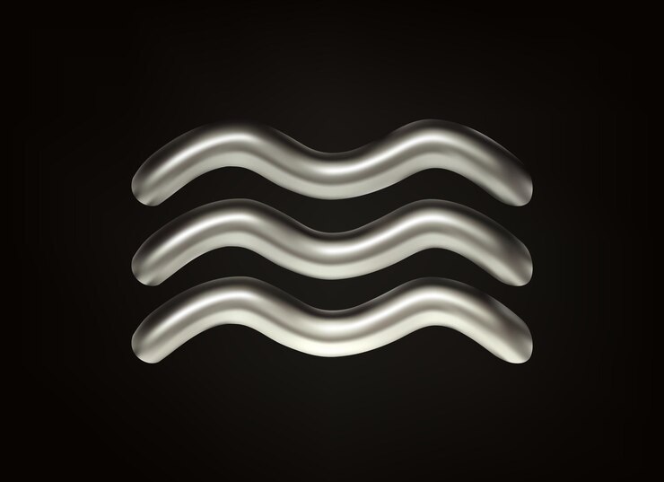 Vector 3d chrome shape element for posters banners flyers in y2k style
