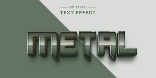 3D chroom metallic teksteffect