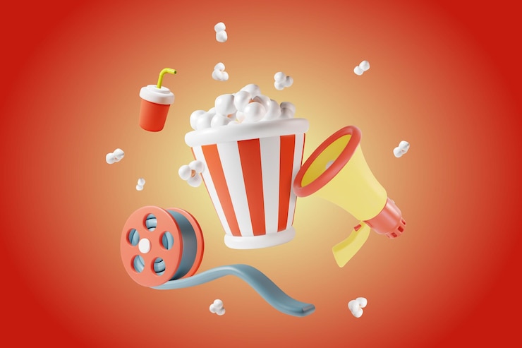 Вектор 3d кинематография элементы комплекта концепции вектор