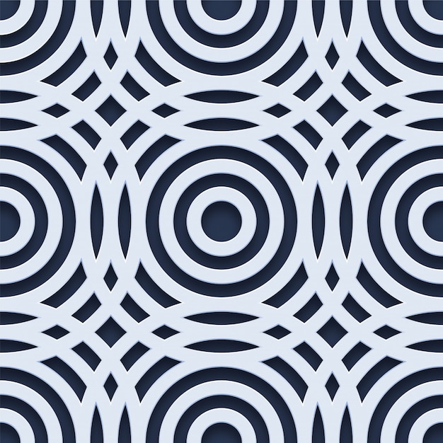 3d circle geometric seamless pattern