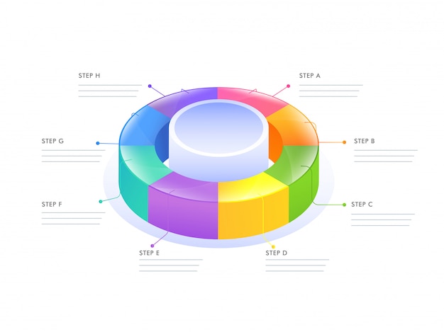 비즈니스 템플릿 3D 원형 infographic 다이어그램