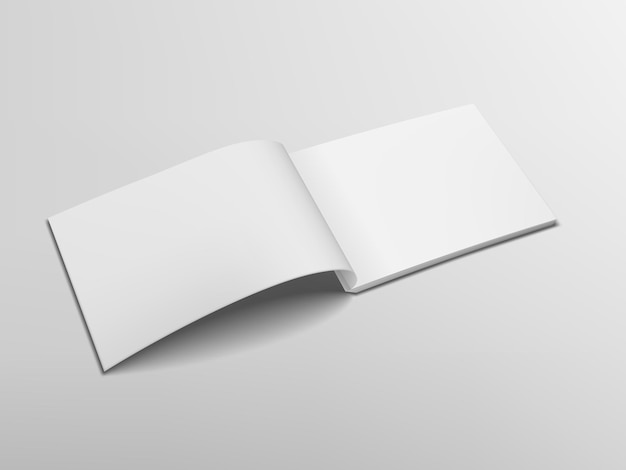 Vector 3d clear open horizontal catalog or magazine