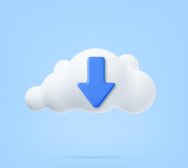 3d Cloud Computing Symbol