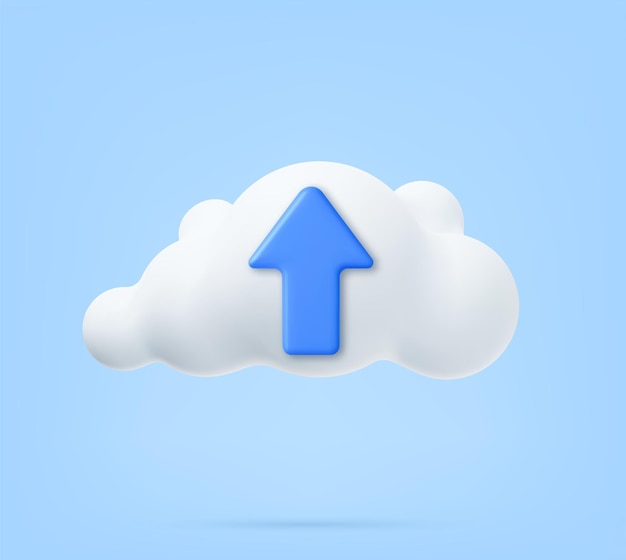 3d cloud computing symbol