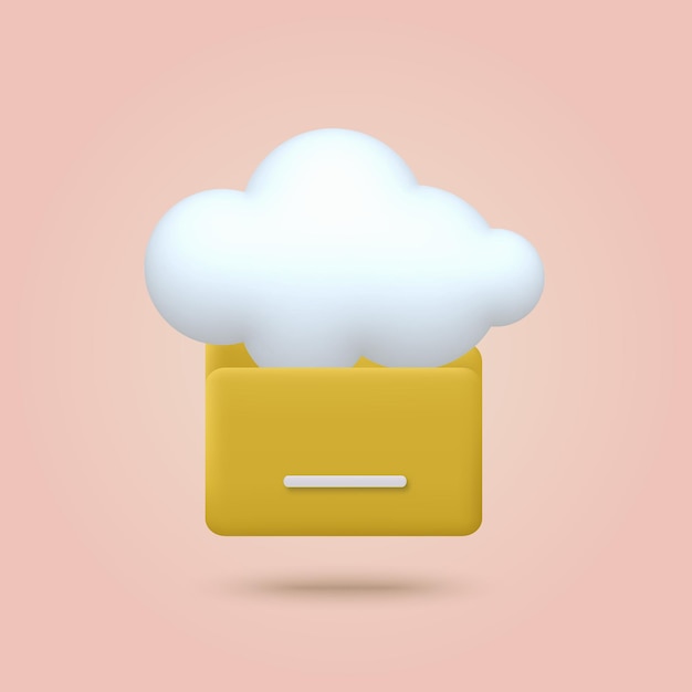 3d cloud storage folder icon Vector