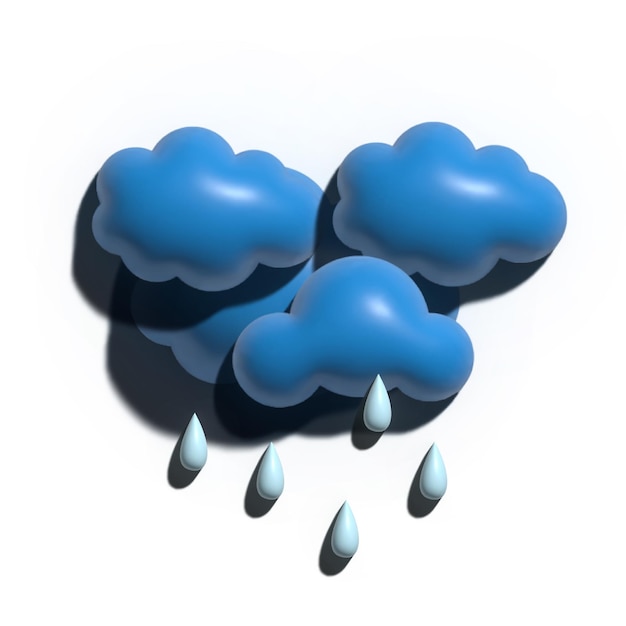 3d clouds with rain in a gloomy day template