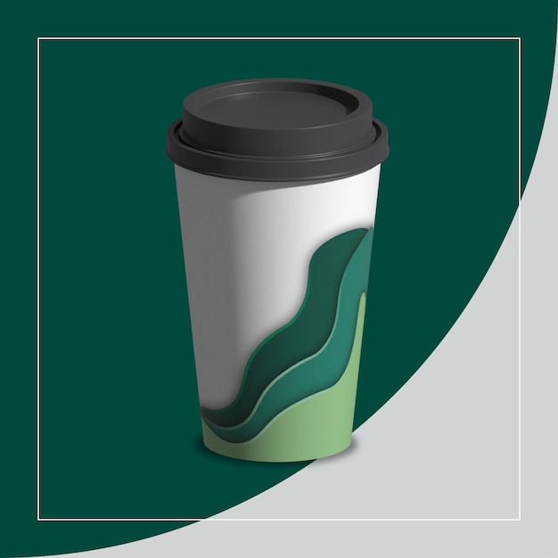 3d coffee paper cup design