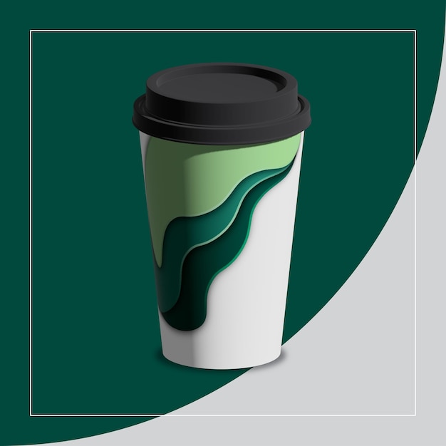 3D カフェペーパーカップデザイン