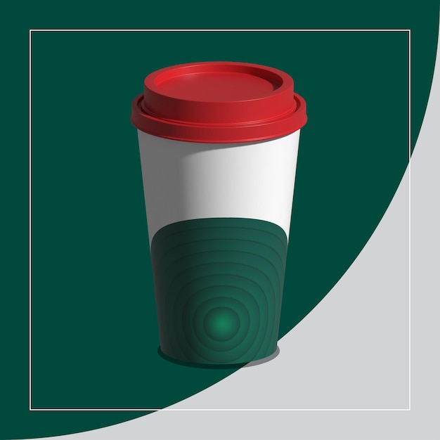 3D дизайн бумажной чашки для кофе