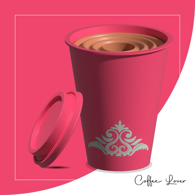 3d coffee paper cup