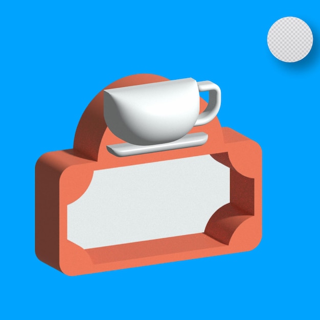 Vettore segno del caffè 3d