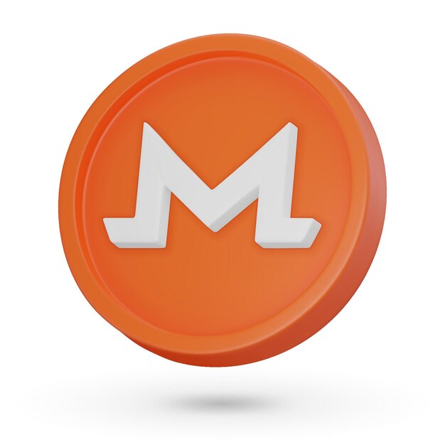 3D 동전 암호화폐 기호 Monero XMR 3D 터 아이콘 백색 바탕에 고립된 일러스트