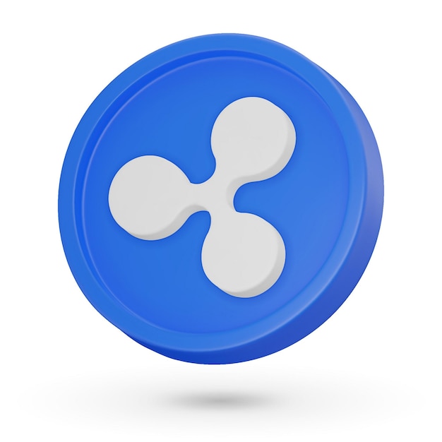 3D coin Cryptocurrency symbol Ripple XPR 3D Vector icon Illustration isolated on a white background
