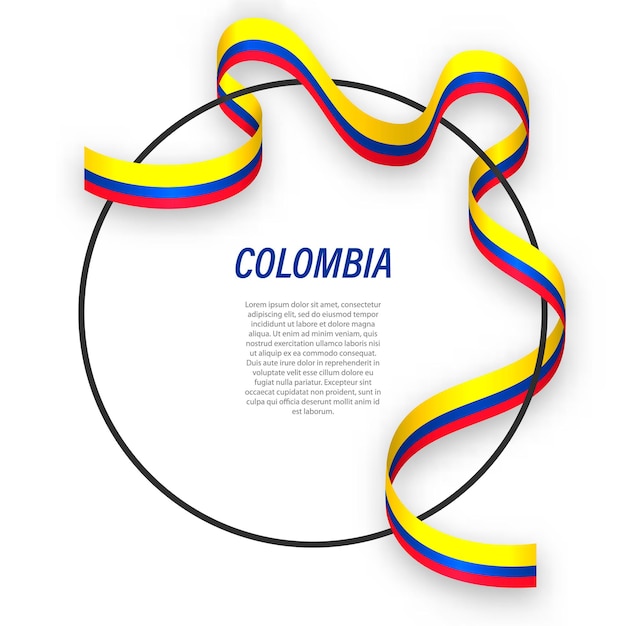 3d colombia met nationale vlag.