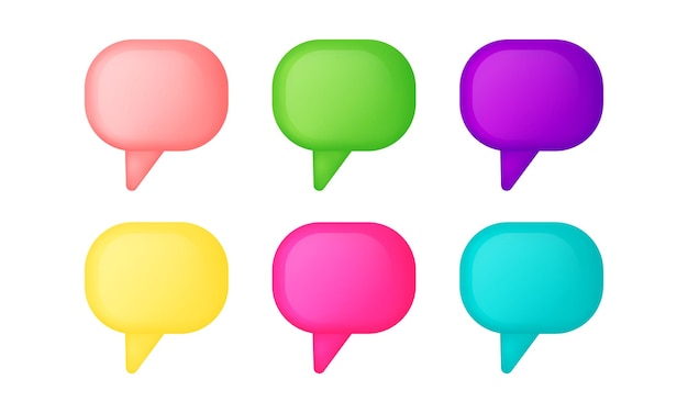 3d color speech bubble social media chat message icon