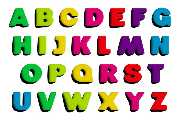 3d colorful alphabet playful learning font bold vibrant letters for kids literacy