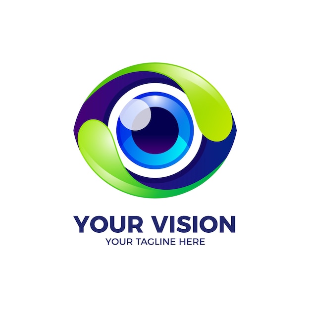 Vector 3d colorful eyes logo template