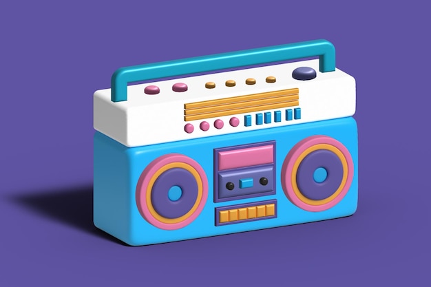 Vector 3d colorful radio