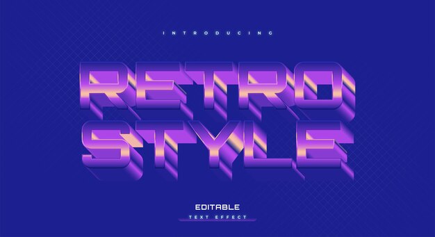 3D и красочный эффект стиля ретро-текста Эффект стиля редактируемого текста