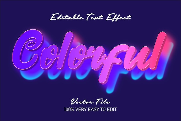 Vector 3d colorful text effect