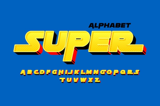 Tema alfabeto comico 3d