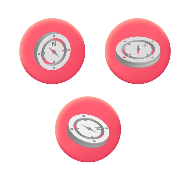Vector 3d compass realistic icon vector concept