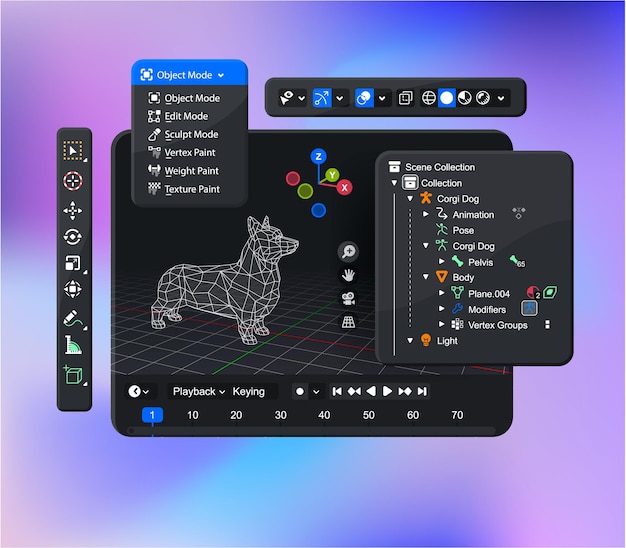 3D computer graphics software tool set used for creating animated films, visual effects, art, 3D-pri