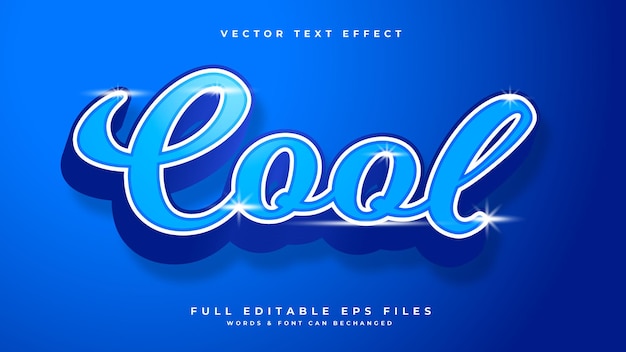 3d cool text effect with blue gradient