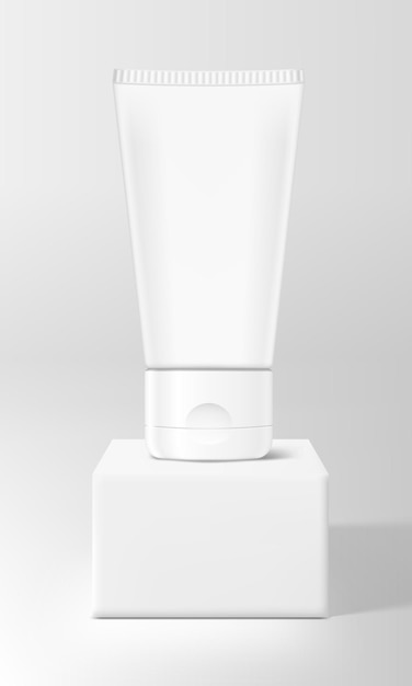 3D Cream Tube On White Square Stage