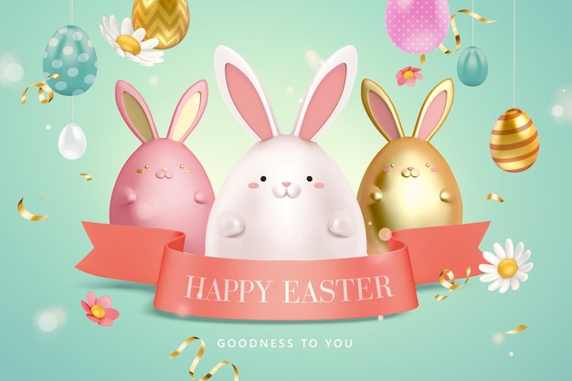 3d creative easter egg background