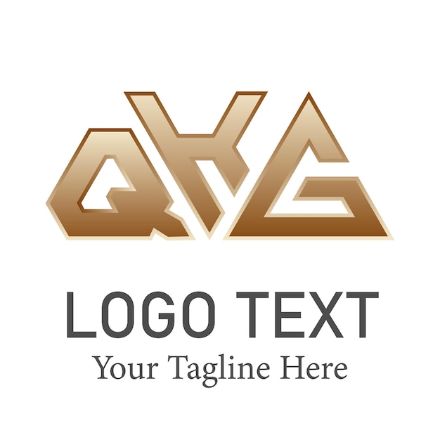 3D creative letter QKG logo design vector concept