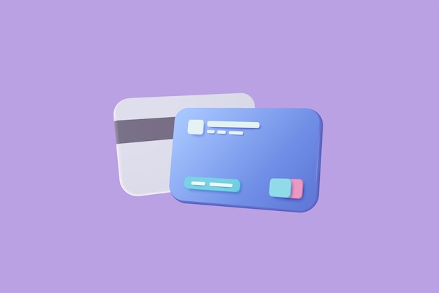 オンラインショッピングのための3Dクレジットカードマネーの金融セキュリティ、支払い保護の概念を備えたオンライン支払いクレジットカード。セキュリティのためのビジネスファイナンス、銀行、オンラインショッピングのための3Dベクトルレンダリング