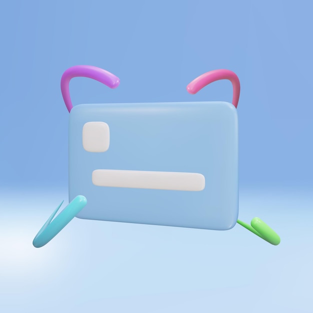 3d credit cards icon for contactless payments online payment concept