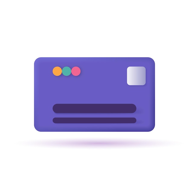 3D-creditcardpictogram voor contactloos betalen online betalingsconcept