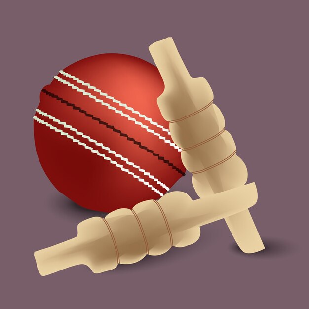 Вектор 3d cricket ball ipl крикет и icc