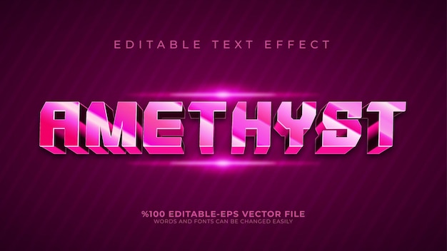 Vector 3d crystal editable text effect