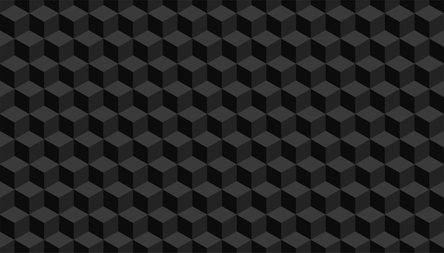 3d cube art seamless pattern in black colors