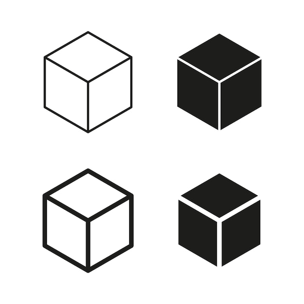 3D キューブ アイコンセット 幾何学的形状のコレクション ベクトルイラスト EPS10