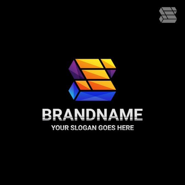 3D cube letter S gaming logo