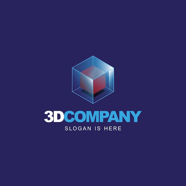 Vector 3d cube logo design