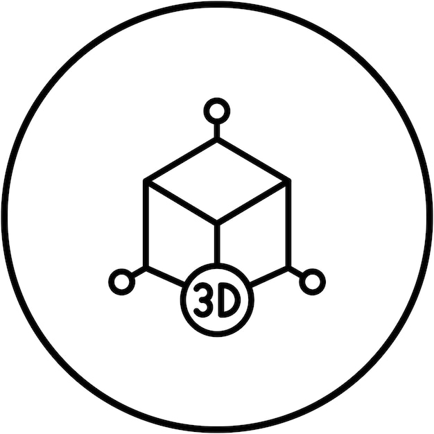 3D ローゴが付いた立方体