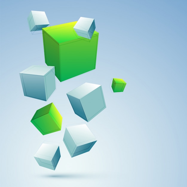 3D cubes abstract element design.