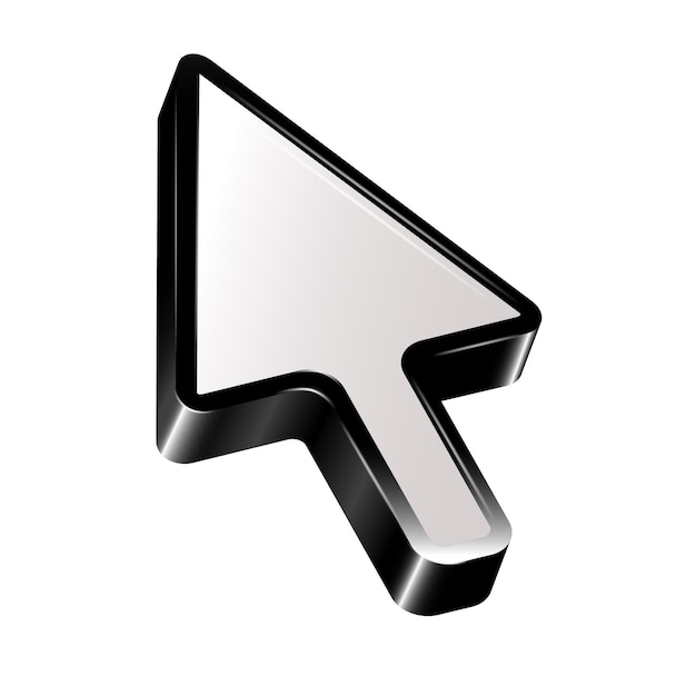 Vector 3d cursor click icon