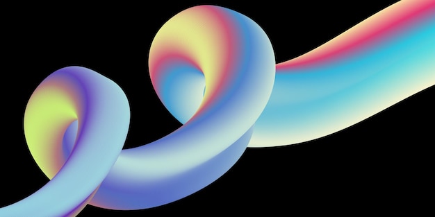 3D curved line with gradient Liquid wave colorful spiral A design element for creative design