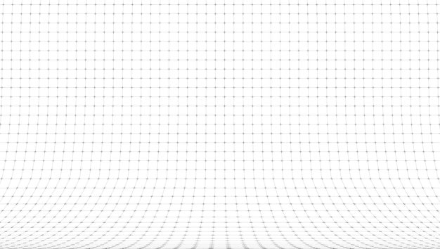 Vector 3d curved perspective grid background on white